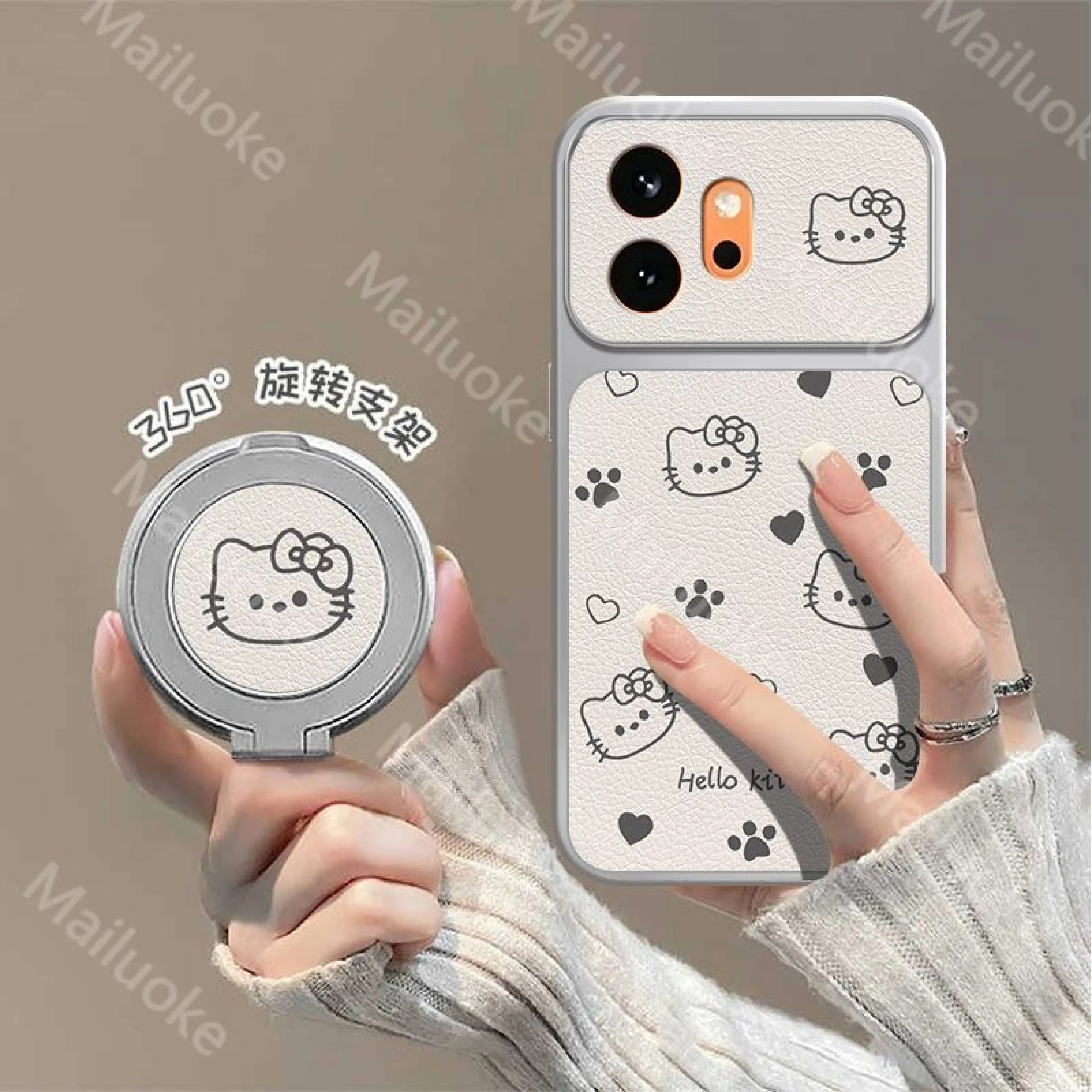 For Honor 600 Case Honor 600 Pro Case Honor 600 Lite Case Line Kitty Soft Leather Phone Case Shockproof Mobile Casing