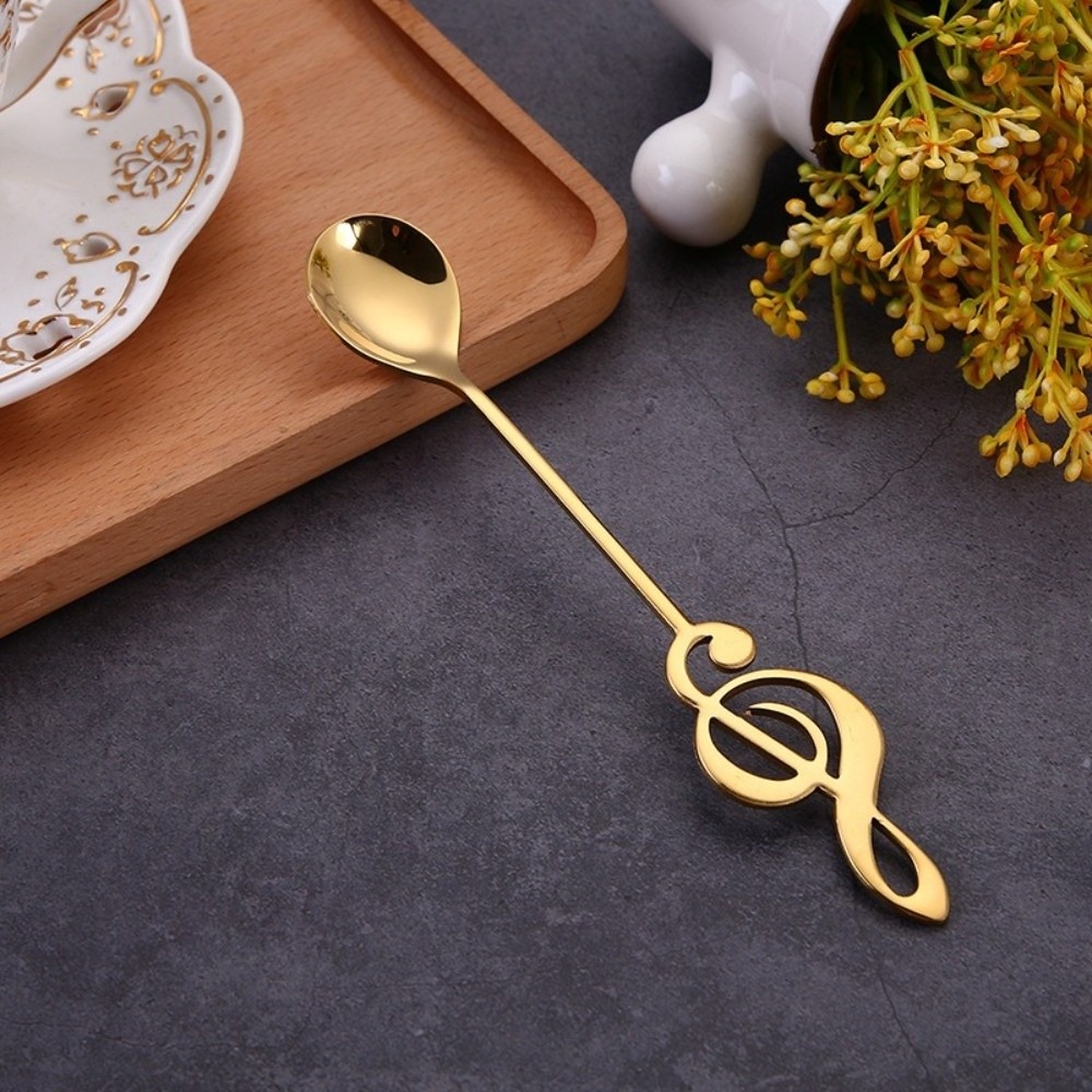 SHIKICK Muỗng kem Muỗng nốt nhạc Đồ dùng nhà bếp Quán nhạc Muỗng cà phê  Phụ kiện trà tráng miệng Muỗng khuấy cà phê Quà tặng - 6