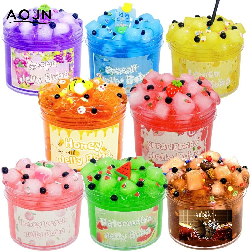 AOJN ชุดสไลม์เจลลี่สตรอว์เบอร์รีบوبا ของเล่นเพื่อการเรียนรู้และผ่อนคลาย พร้อมตกแต่งผลไม้ สนุกและสร้างสรรค์ ราคา 139 บาท*ส่งฟรี