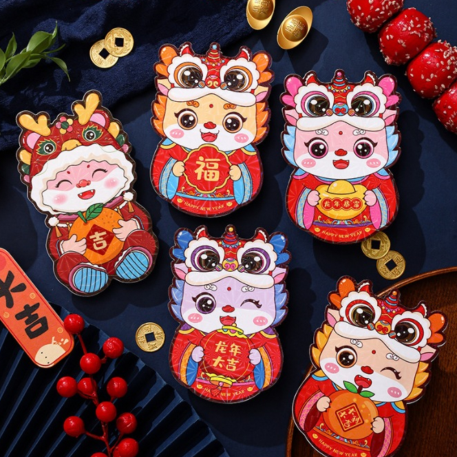 Set 6 Bao Lì Xì Chibi Lì Xì 3d Tết Giáp Thìn 2024 Mới Đẹp Độc Lạ Lana Queen