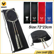 Fleece Badminton Racket Cover Bag with Drawstring Pocket, Portable