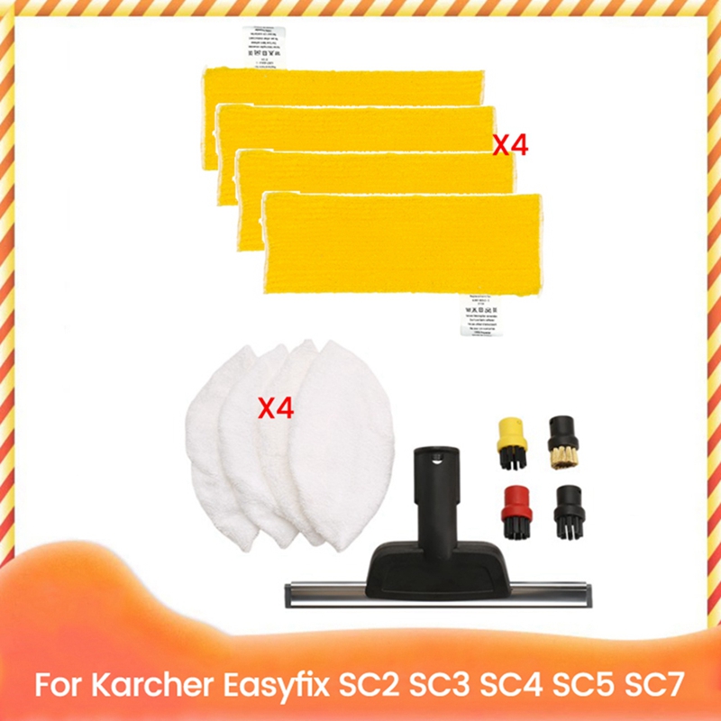 [Waanon]For EasyFix SC2 SC3 SC4 SC5 Handheld Vacuum Cleaner Accessories 13PCS Microfiber Steam Mop Rags Head Brush Kit