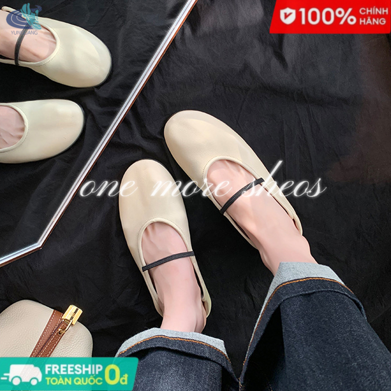 YUNGUANG Giày Mary Jane Ballerina đế phẳng đế mềm bằng da mềm cho nữ
