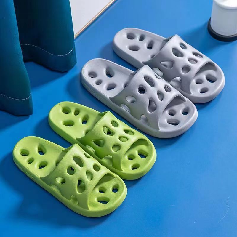 ti517hffi Female Couple Silent Hollow Leakage Summer Home Use Four Seasons Bathroom Shower slip and Anti odor Slippers Male Slippers