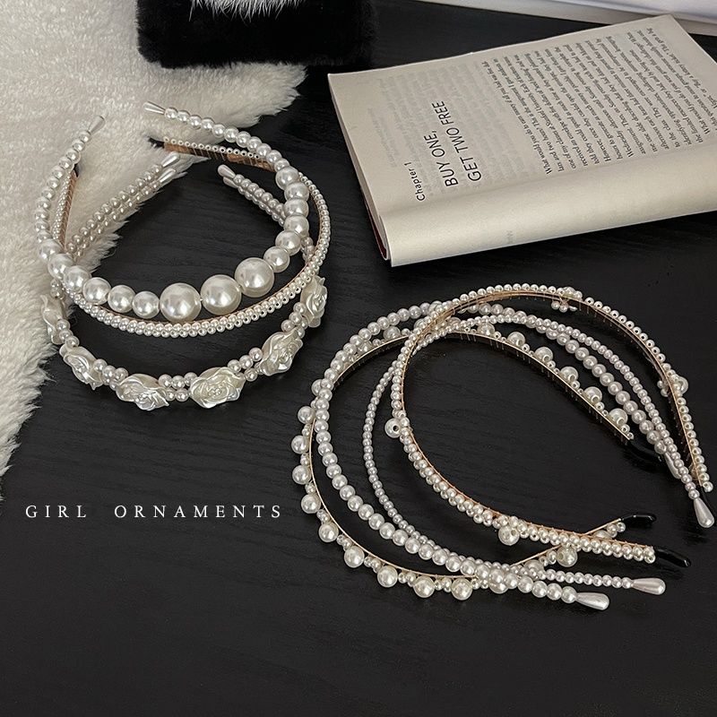 Mới Pháp Băng đô ngọc trai của phụ nữ Superior mercerized cổ điển kẹp tóc Headband