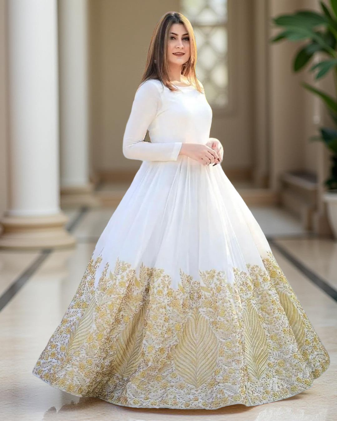 white christmas dresses Designer chiffon dresses Pakistani with sequins work – Nameera by Farooq main image 1