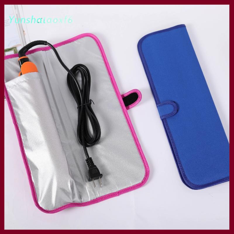 yunshataoxf Xách tay chống nhiệt Thảm chịu nhiệt Mat Pouch cho tóc ép tóc phẳng sắt uốn sắt công cụ ngăn chặn bỏng công cụ tạo kiểu tóc du lịch tổ chức