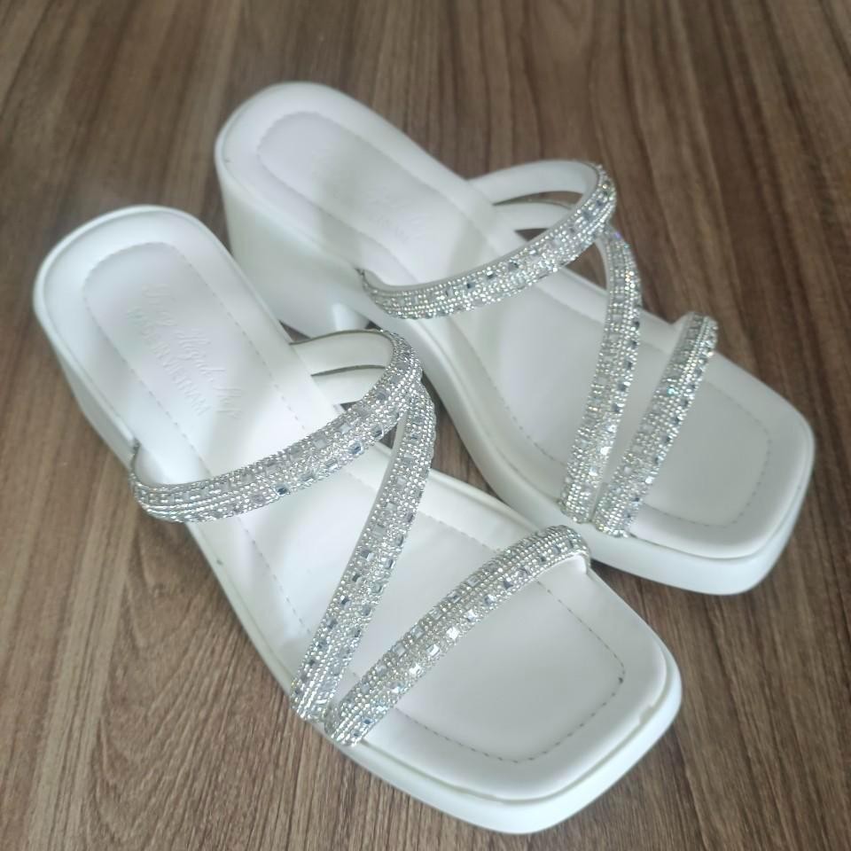 Dép nữ cao gót - đế PU cao 6 phân - 3 quai xoàn  - ( MS. 11 ) DéP Shoes GiàY Jean - 2