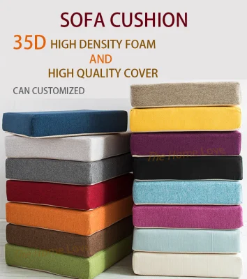 The Home Love Linen Cushion 35D High Density Foam Sofa Cushion Chair Seat Cushion Can Customized