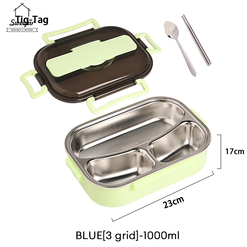 Tig-tag sweejar thép không gỉ 304 cách điện hộp cơm trưa có nắp, thuận tiện