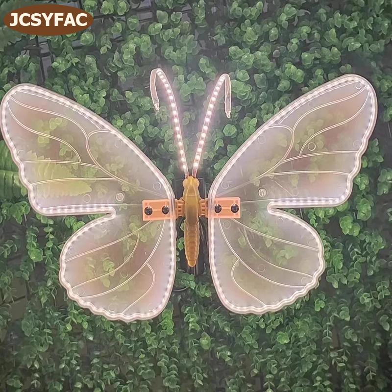 JCSYFAC 12V LED Outdoor Simulation Dynamic Static Butterfly Lights For Festival Home Decor Holiday Party DIY Decoration