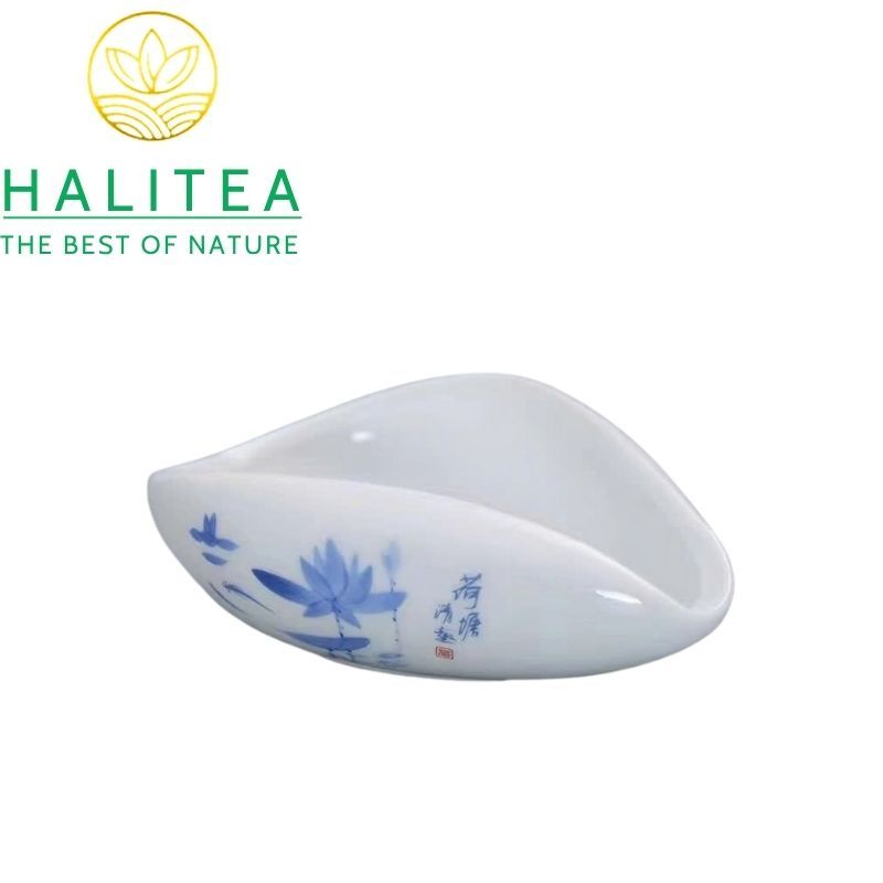 White Porcelain Tea Cup with Pattern - Random Pattern