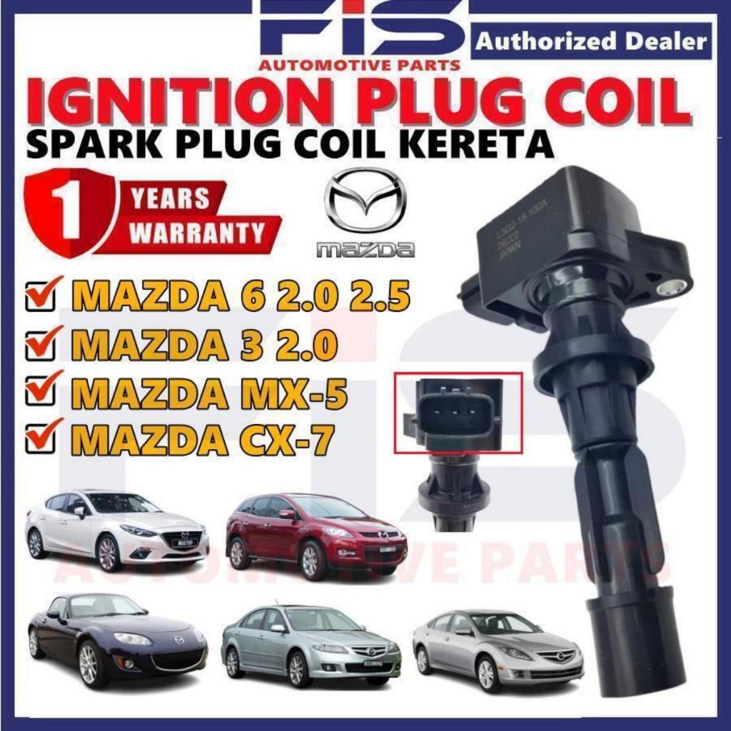 FIS Car Ignition Coil Plug Mazda 3 6 2.0 2.5 MX-5 Miata CX-7 Spark Koil Plug Kereta IC-L3G2-18-100A Harga 229 Ringgit*Penghantaran Percuma