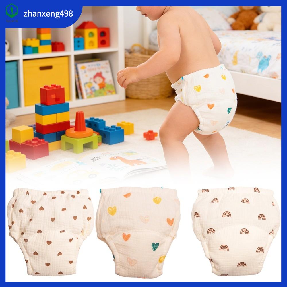 ZHANXENG498 Thoáng khí Quần tập cho bé Chống thấm nước Gạc bông Tã em bé có thể giặt Mềm mại Thấm hút Tã vải Sử dụng cho trẻ  biết đi