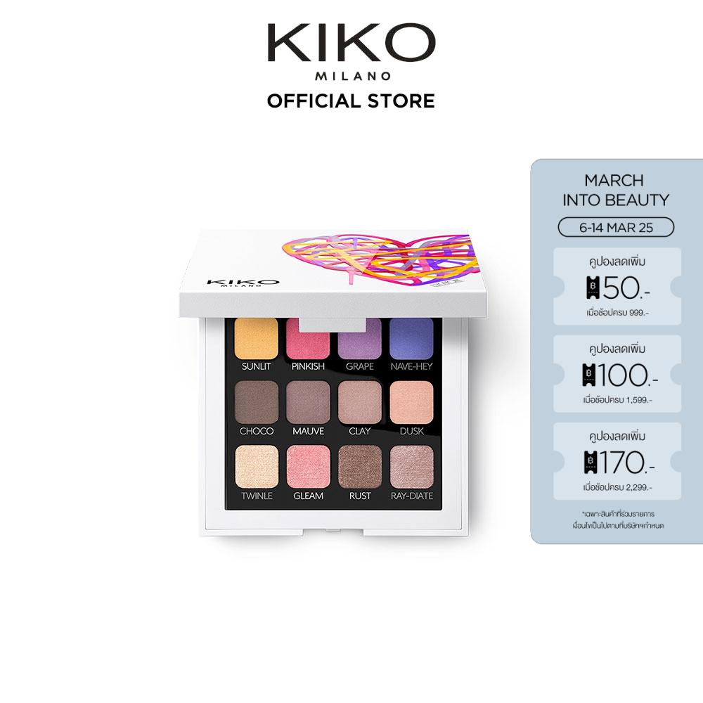 KIKO MILANO Street Heart Colour Tag Multi-Texture Eyeshadow Palette พาเลตอายแชโดว์ 12 เฉดสี ราคา 1,499 บาท*ส่งฟรี
