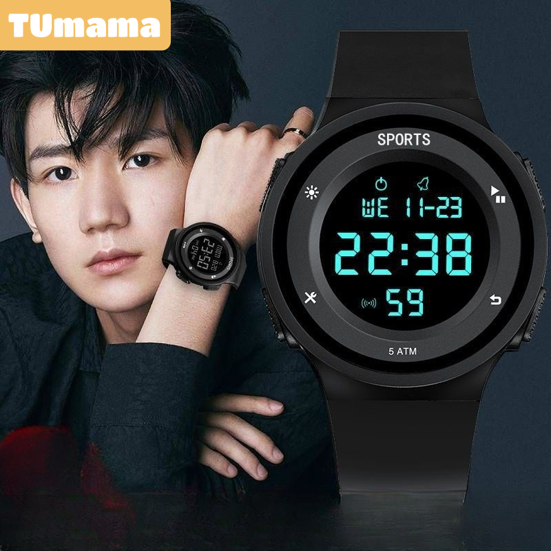 TUmama Smart Digital Sports Watch with Alarm, Waterproof & Night Light for Teens and Students ราคา 50 บาท*ส่งฟรี