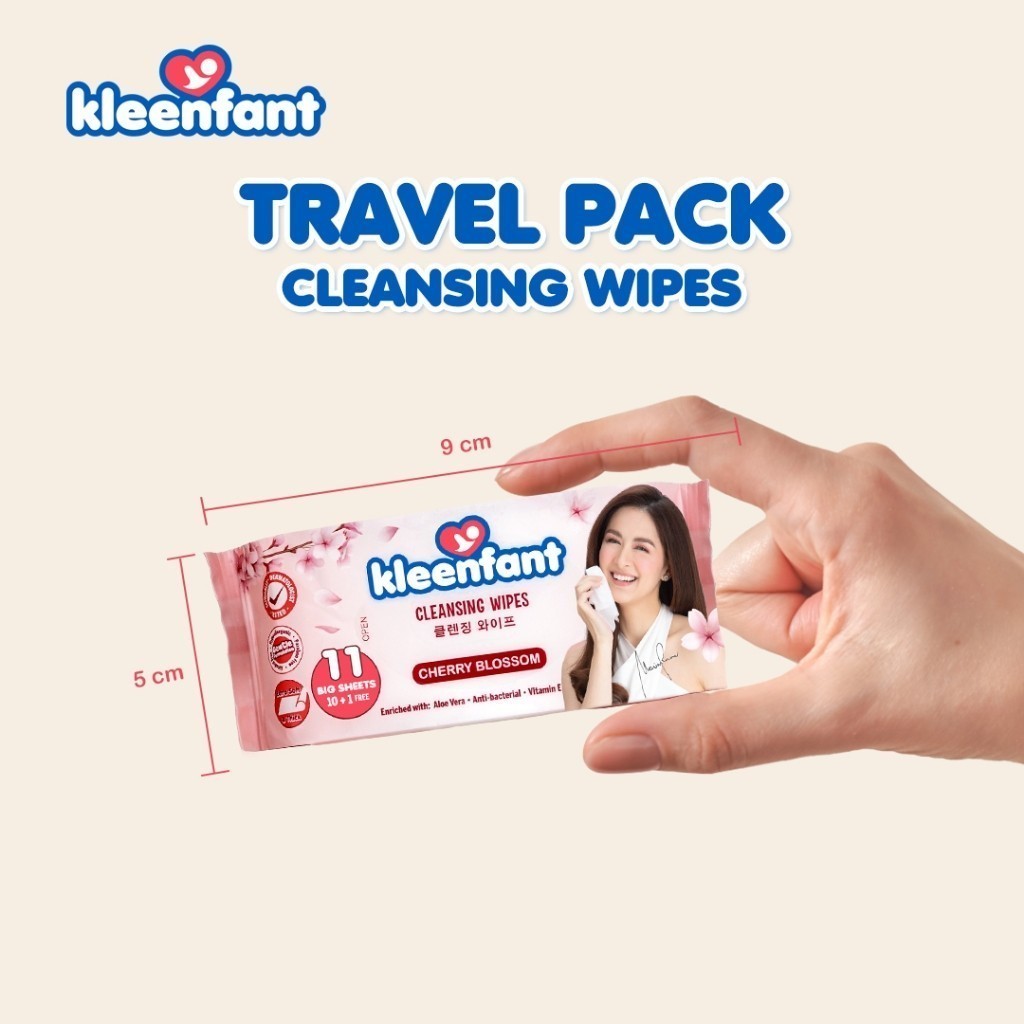 Kleenfant Baby Wipes Travel Pack 11 Sheets Mini Wipes Collection Pack of 6 Wet Wipes for Baby