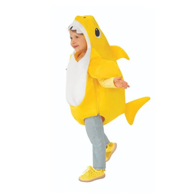 708Toddler Baby Shark Costume Mommy Baby Shark Cosplay Coat Halloween Kids Daddy Sharks Outfits Fami