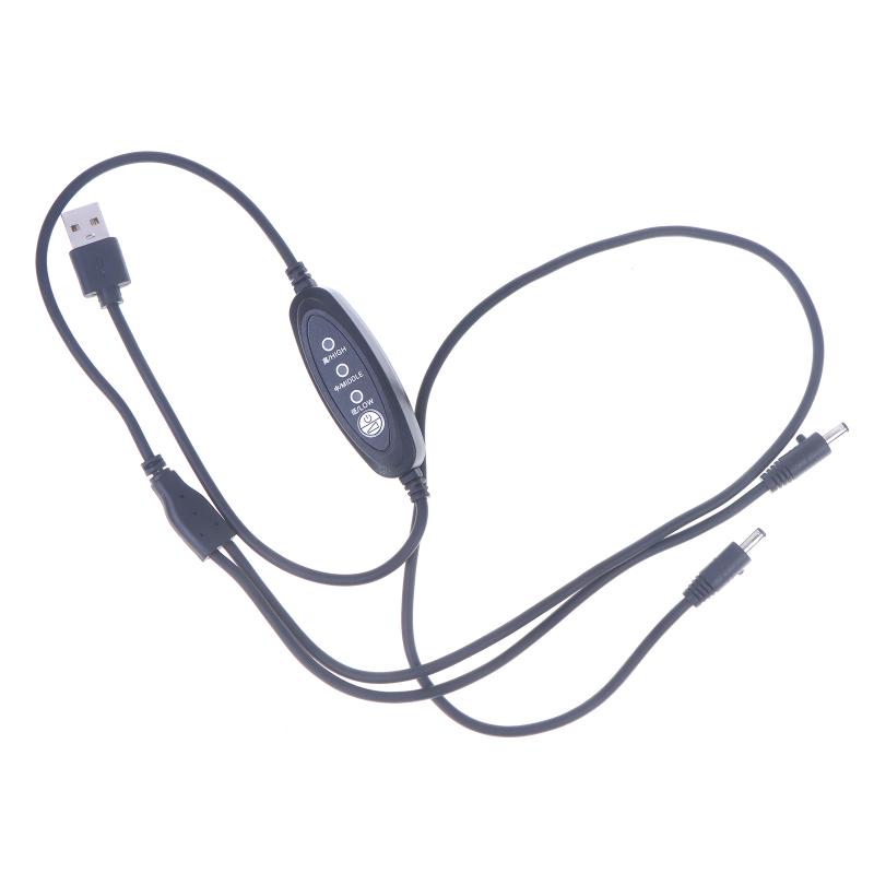 Aleaty💝 USB tốc độ quạt điều khiển quạt điều khiển Bộ chuyển đổi kết nối mới 3 giai đoạn gió điều chỉnh điện làm mát quần áo Cáp quạt