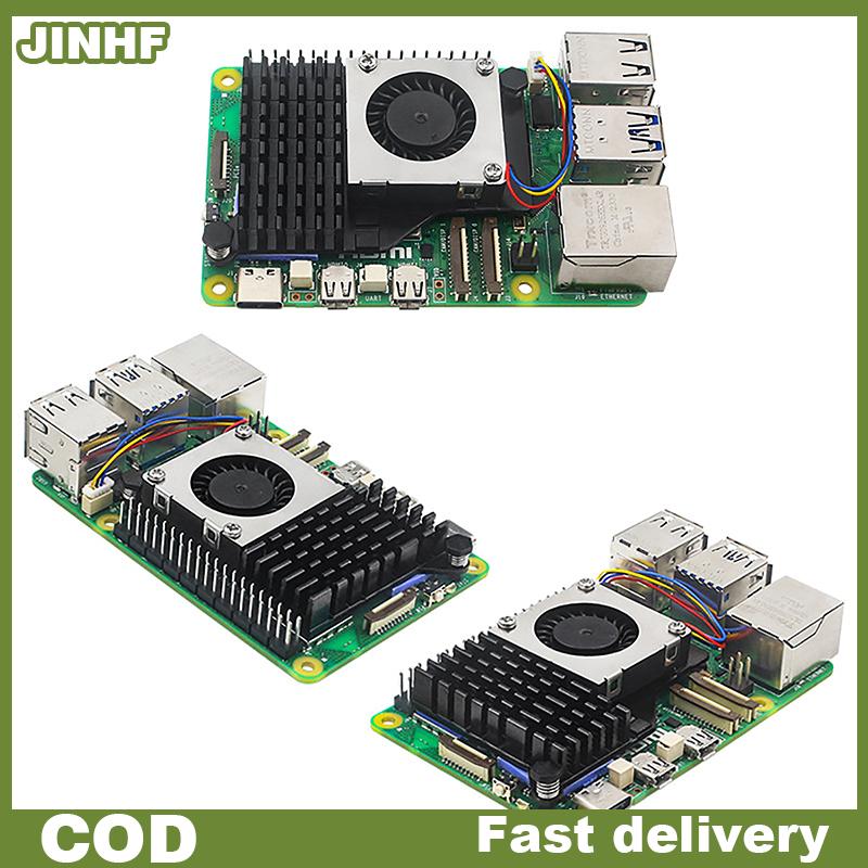 JINHF Pwm Tốc Độ Có Thể Điều Chỉnh Fan Đen Bạc Màu Xanh Làm Mát Tản Nhiệt Cho Raspberry Pi 5 Hoạt Động Mát Nhôm Tản Nhiệt Giá 129,282 Đồng*Miễn phí vận chuyển