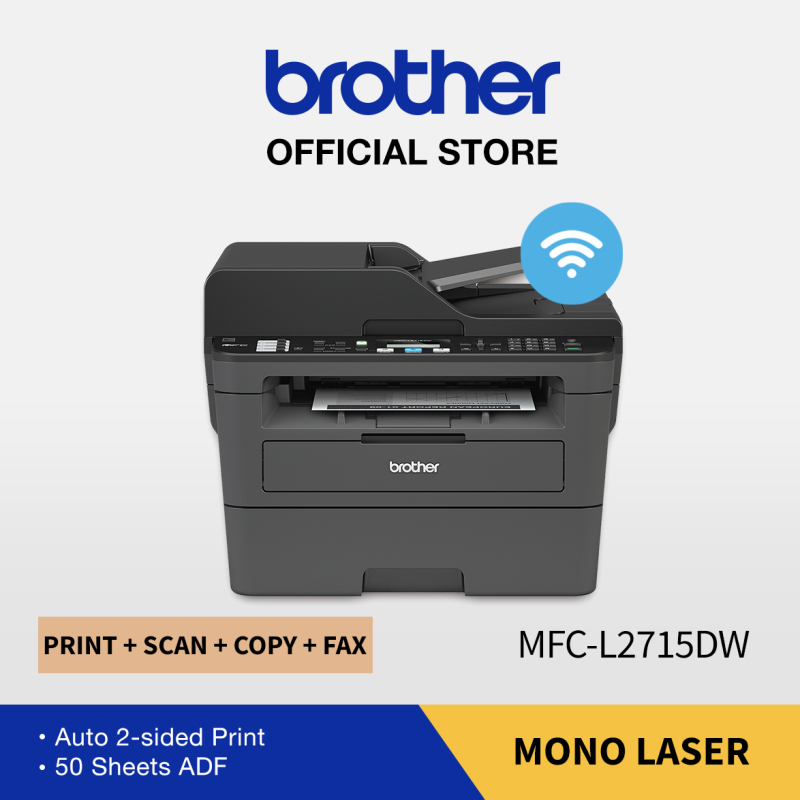 Brother MFC-L2715DW All in One Wireless Mono Laser Printer | Auto 2-sided Print | 50 Sheets ADF | Scan,Copy,Fax Singapore
