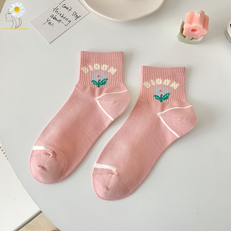 Vớ Phụ Nữ Mặt Cười Hoa vớ ngắn Cotton Mỏng Thoáng Khí Dễ Thương tất hài Cho Cô Gái Hợp Thời Trang Nhật Bản vớ học sinh