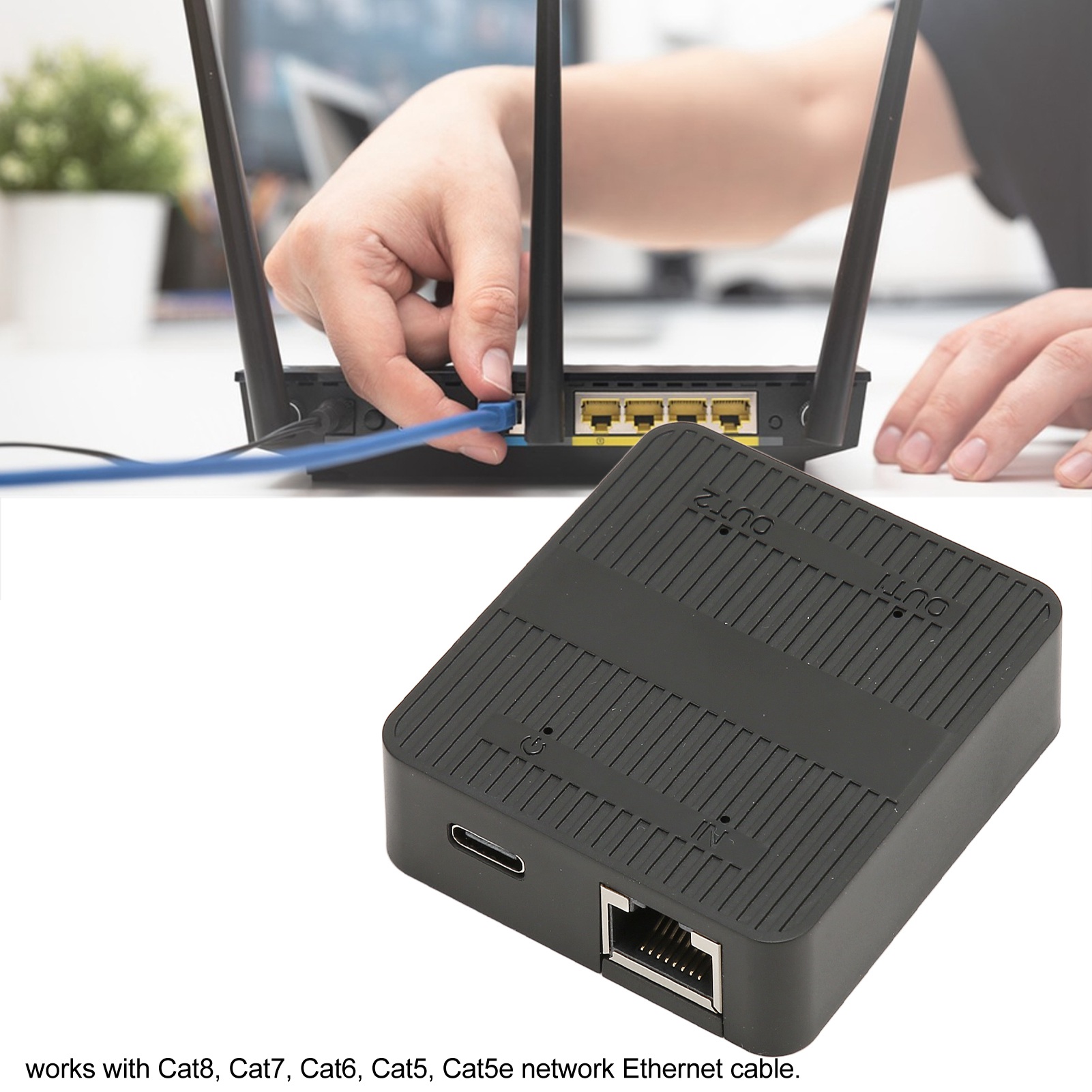 Bộ chia Ethernet LAN Splitter RJ45 1000Mbps cho TV máy tính