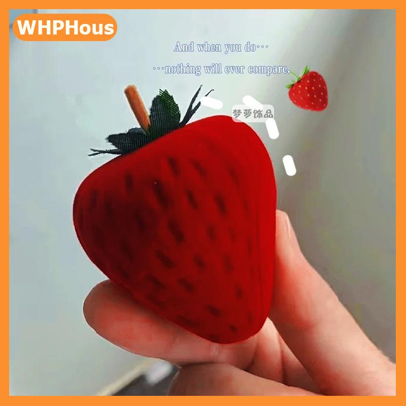 อุปกรณ์ไอทีและแก็ดเจ็ต WHPHous กล่องสตรอเบอรี่ยอดนิยมกล่องใส่เครื่องประดับน่ารักกล่องเก็บของต่างหูแฟชั่นกล่องเครื่องประดับของขวัญวันเกิด ราคา 47 บาท*ส่งฟรี