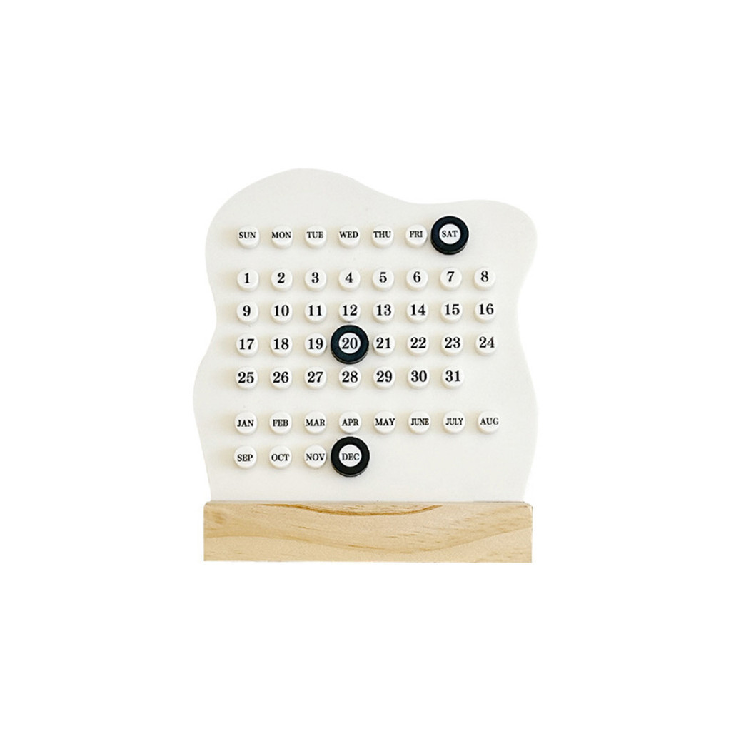 Desk Montessori Calendar Wood Perpetual Calendar Ring Calendar Ornaments Retro Month Date Display Home Decoration 圓環日歷擺件