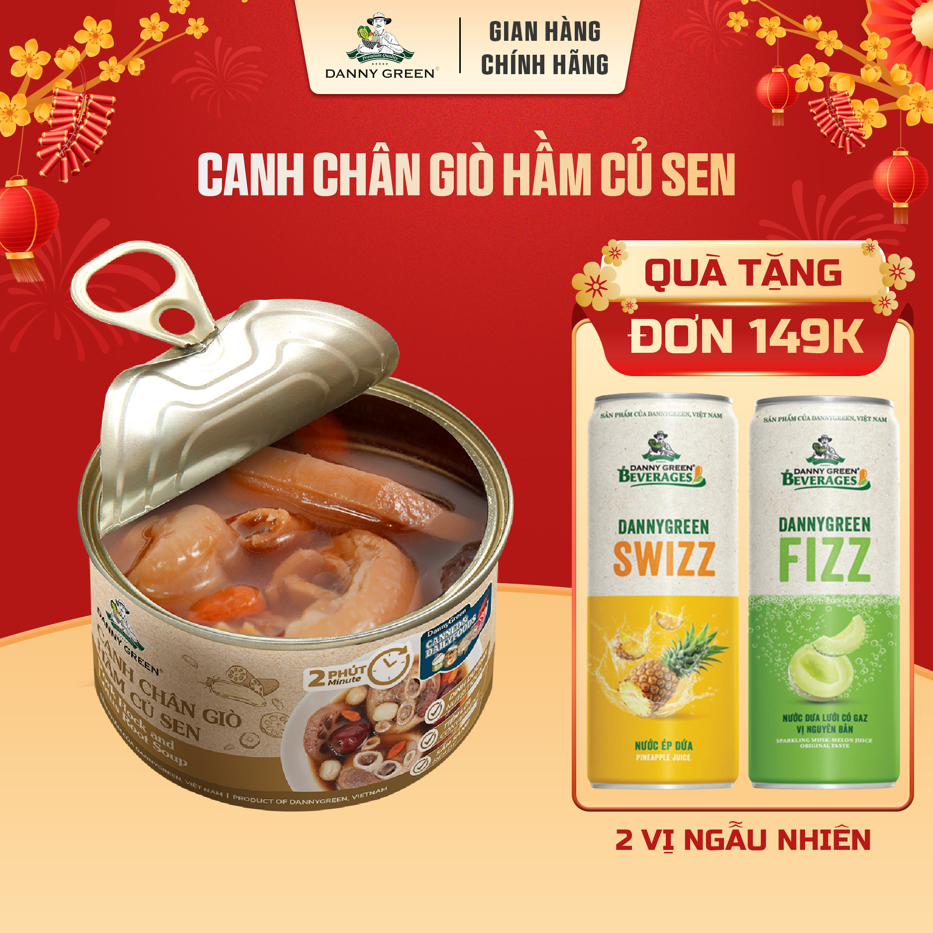 Canh Chân Giò Hầm, Canh Sườn Hầm, Canh Đuôi Heo Hầm DannyGreen – Hầm Sẵn Ăn Liền, Đa Dạng Vị, Tiện Lợi Cho Gia Đình