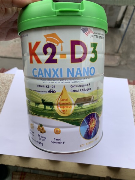 Sữa dinh dưỡng y dược K2D3 canxi nano - tăng hấp thụ canxi , giúp xương chắc khỏe , phục hồi bao sụn khớp , dành cho người trên 18 tuổi