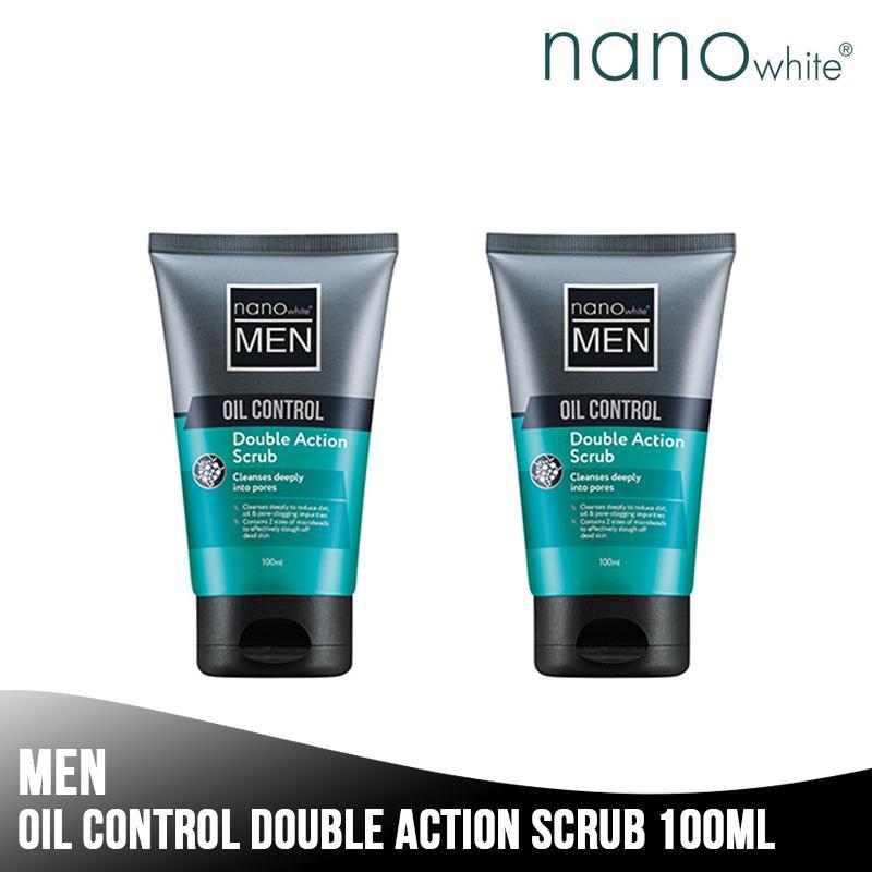 Buy Bundle of 2 Nanowhite Men OIL Control Double Action Scrub 100ML Singapore