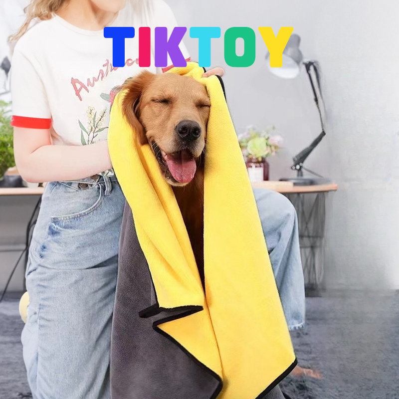 TIKTOY ผ้าขนหนูสัตว์เลี้ยง สำหรับสุนัขสำหรับแมว สามขนาด ไมโครไฟเบอร์ ทำความสะอาด เช็ดแห้งเร็ว ผ้าเนื้อนุ่ม ซึมซับน้ำได้ ราคา 7 บาท*ส่งฟรี