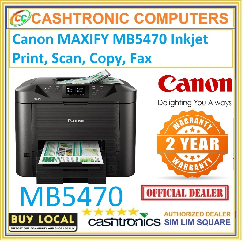 Canon MAXIFY MB5470 Inkjet Print, Scan, Copy, Fax - 2 Years Warranty Singapore