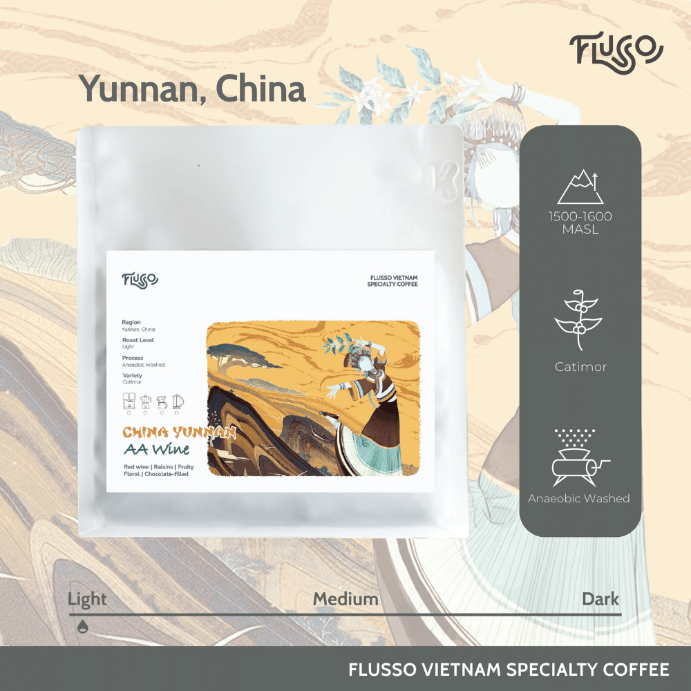 Cà phê Specialty China Yunnan AA Anaerobic Washed
