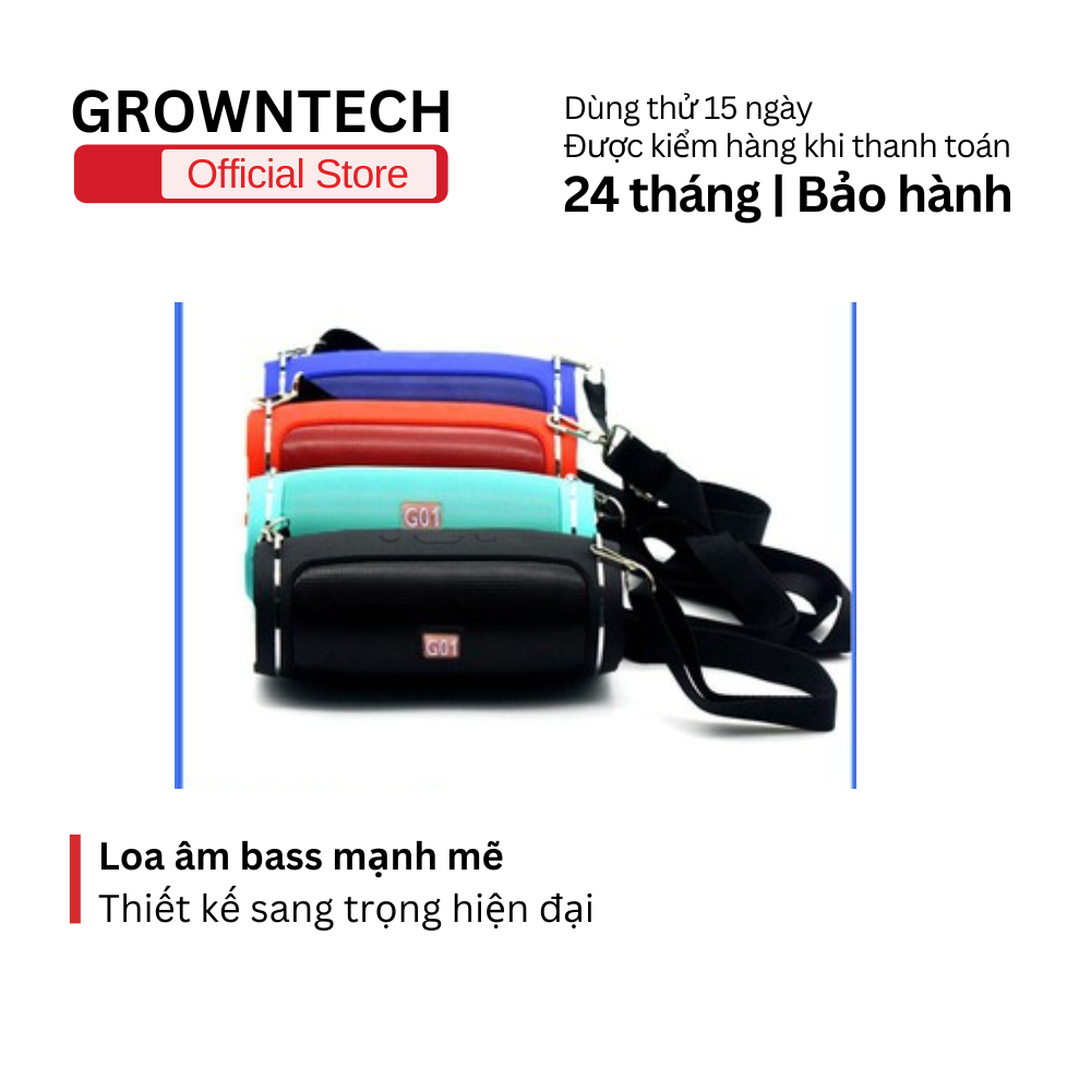 Growntech Charge 4+ Mini Bluetooth Speaker for Listening to Music with Good Bass and Strap - Thương hiệu GrownTech Giá 155,183 Đồng*Miễn phí vận chuyển