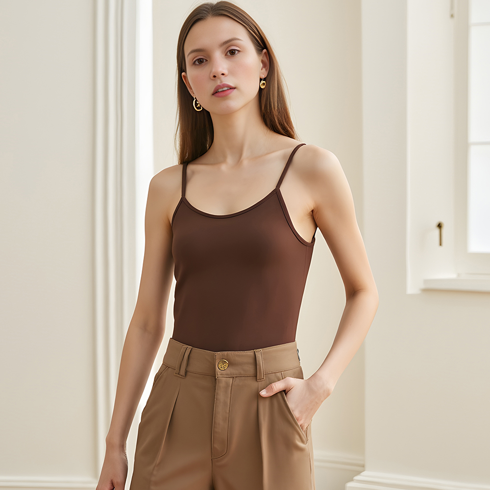 Closet Crush ถังสำหรับผู้หญิงฤดูร้อนที่เรียบง่ายสบายๆธรรมดาแขนกุดตักคอผอมพอดีทุกวันพื้นฐานถัง B250325 ราคา 59 บาท*ส่งฟรี