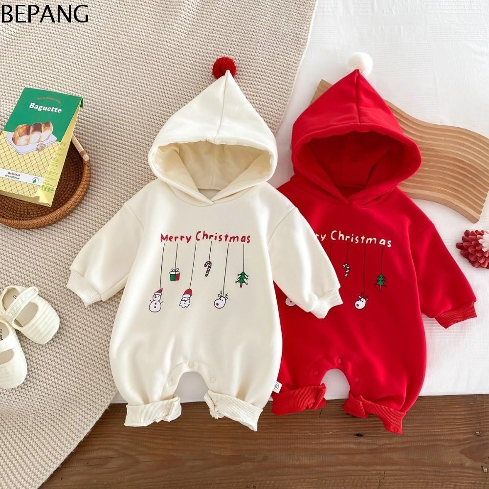 BEPANG In chữ cái Bộ đồ liền thân Giáng sinh Đồ nhồi bông Có mũ Bộ đồ liền thân có mũ Bé trai Bé gái Quần áo sơ sinh Mùa thu đông