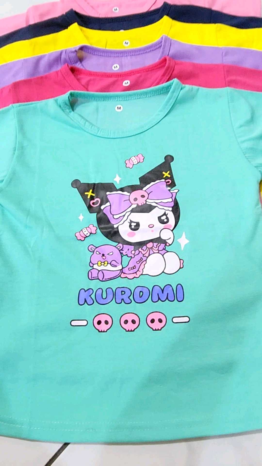 Kaos anak perempuan usia 1-12 tahun motif kuromi terbaru//baju atasan anak kuromi terbaru