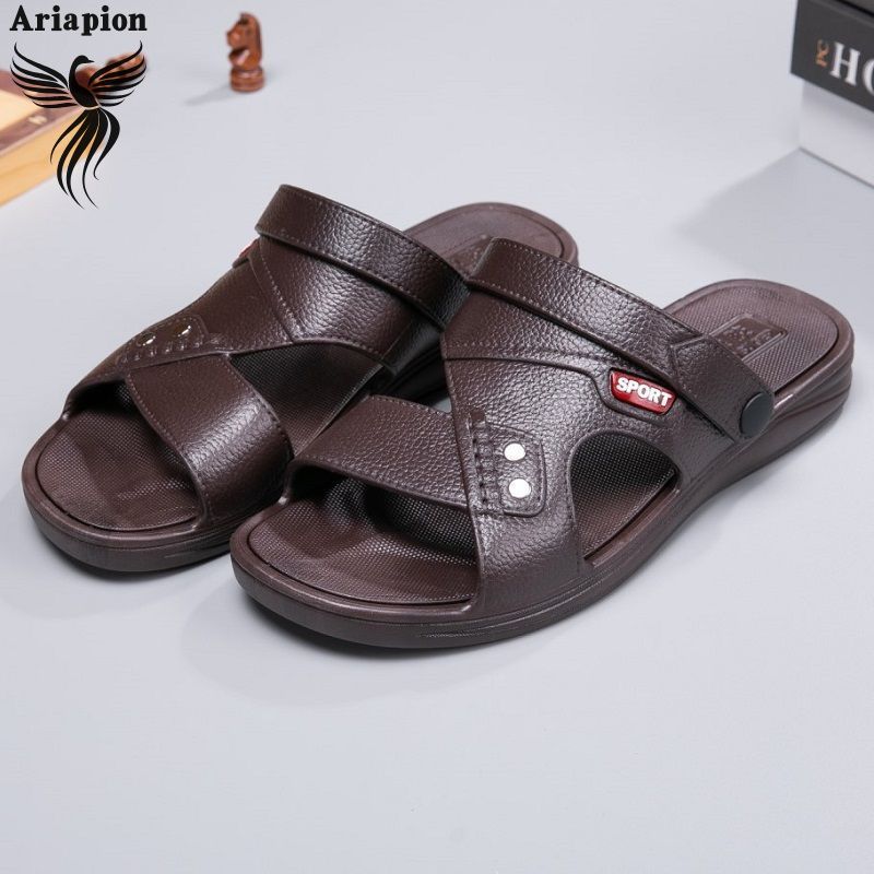  AriaPion丨Giày sandal cao su cho nam giới chống trượt Giày đi biển với một đế dày cho lái xe hai quần áo mùa hè 
