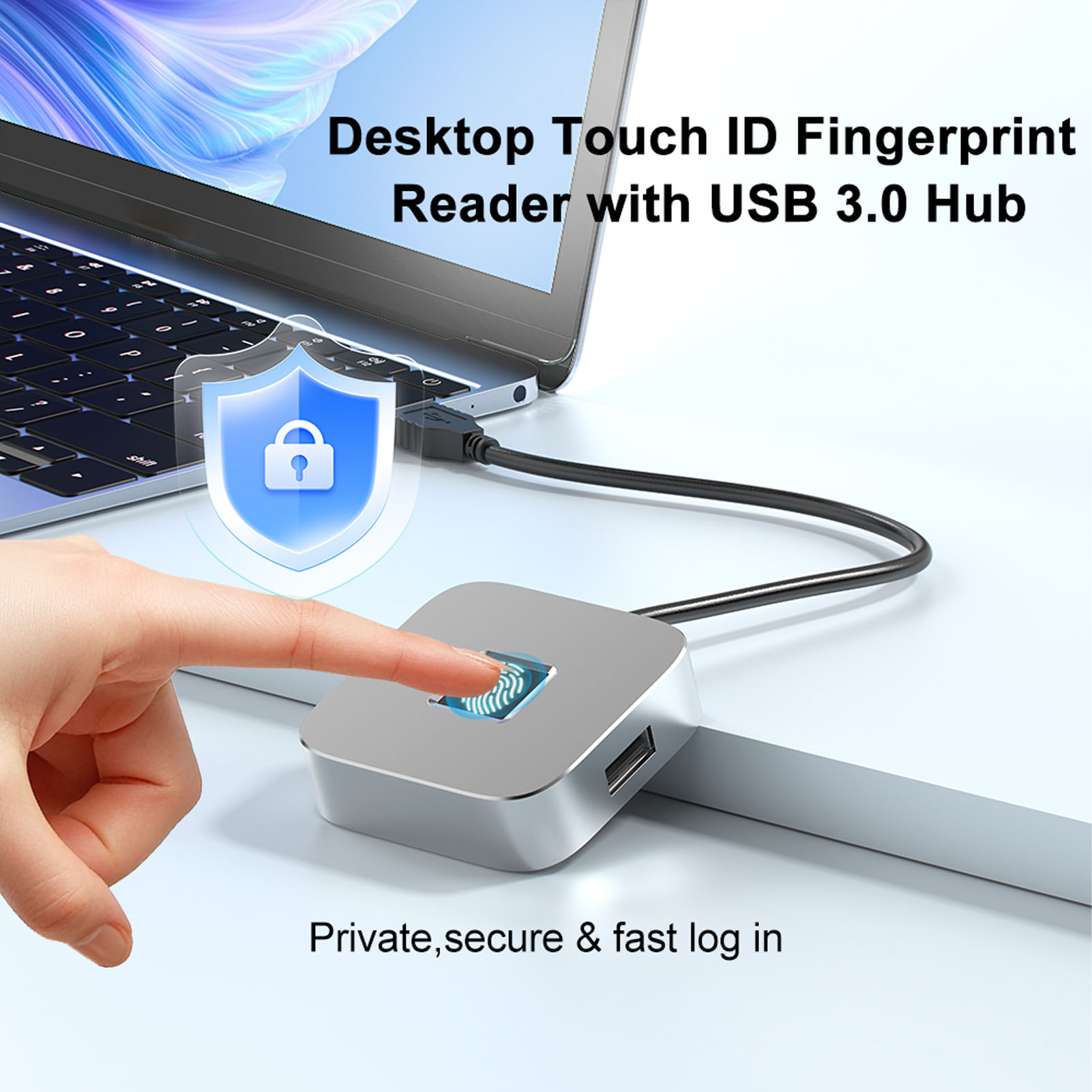 Đầu đọc dấu vân tay USB hỗ trợ cho Windows 10 11 PC Dongle 360 độ cảm ứng nhanh phù hợp với sinh trắc học Máy quét dấu vân tay