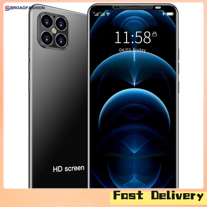 Broadfashion Multi-function 5.1" Hd Screen Ip12 Pro Smartphone Fingerprint Unlock Face Recognition 8gb Ram + 128gb Rom Storage 4800mah Large Battery Cell Phone ราคา 725 บาท*ส่งฟรี
