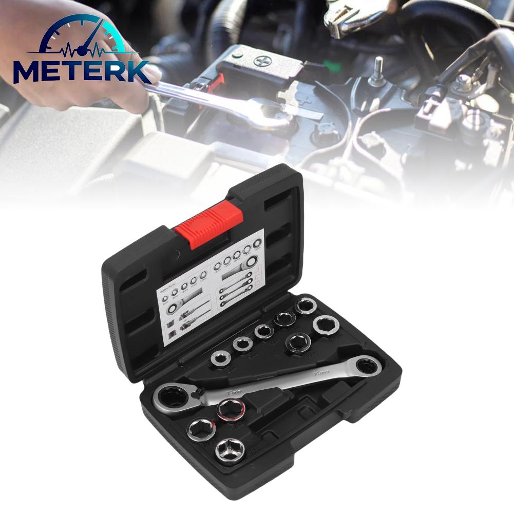 Meterk Socket Wrench Set 72 Tooth Ratchet Wrench Double Box End 14-19mm for Automotive Giá 639,000 Đồng*Miễn phí vận chuyển