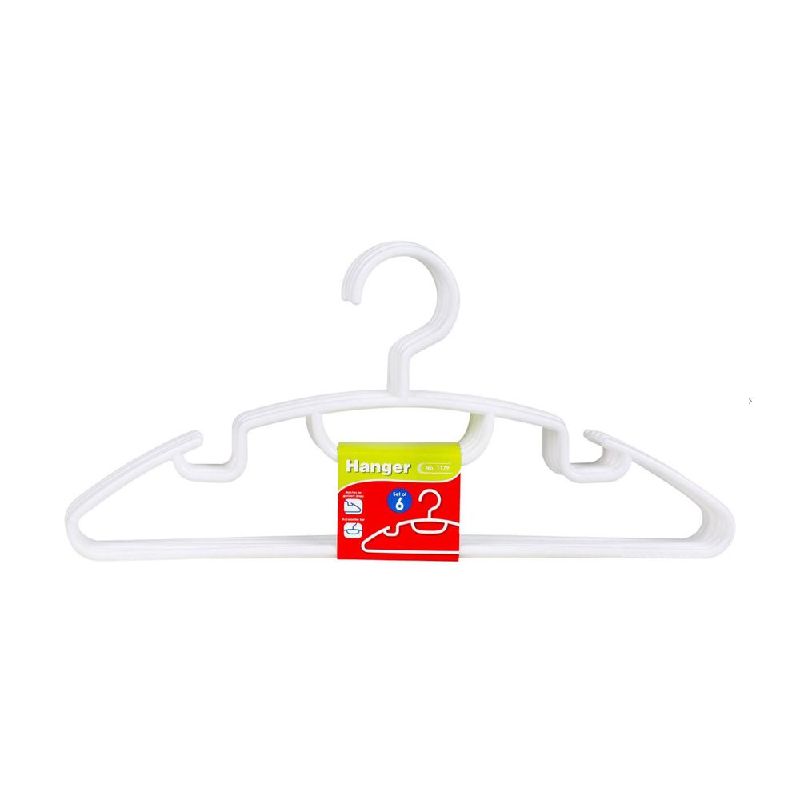 JCJ ไม้แขวนเสื้อแพค 6 JCJ No.1179*สีขาว ราคา 69 บาท*ส่งฟรี