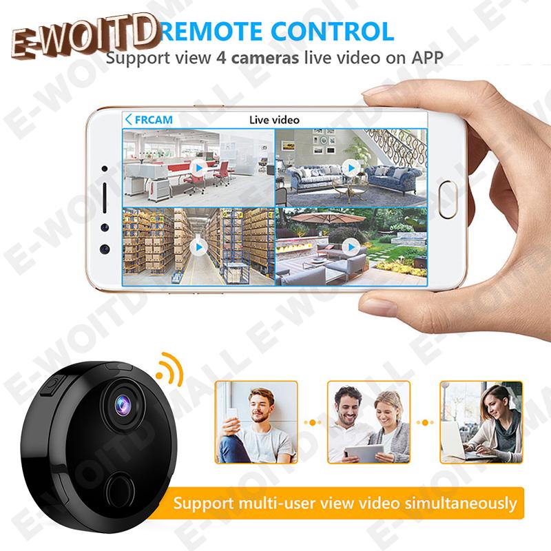 กล้องขนาดเล็ก1080P HD กล้องรักษาความปลอดภัยขนาดเล็ก Wi-Fi สำหรับกลางคืนกล้องรักษาความปลอดภัยขนาดเล็กระบบรักษาความปลอดภัยภายในบ้านจอมอนิเตอร์จากระยะไกล ราคา 314 บาท*ส่งฟรี