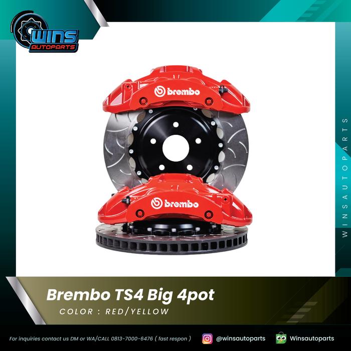 BIG BRAKE KIT REM DISC BREMBO TS4 BIG 4POT FREE BRAIDED BRAKE -nanas shop9 Harga 21,735,000 rupiah*Gratis Ongkir
