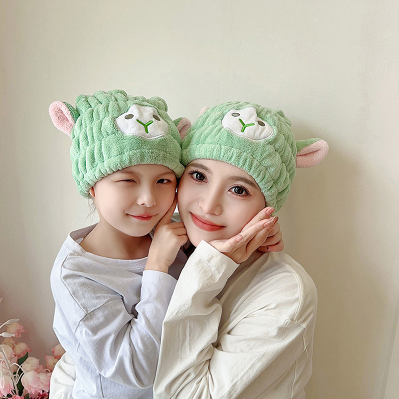 FUJIAS5 1pcs phim hoạt hình dễ thương mũ tắm sợi nhỏ Tóc Turban nhanh chóng khô tóc hat quấn khăn tắm mũ tắm mũ tắm