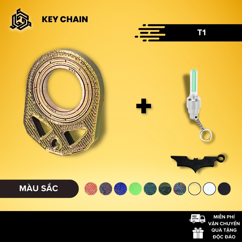 Móc Khóa Combo Keyrambit T1 Kèm Đèn Led Neon Giúp Giảm Stress Tặng Kèm Móc Khóa BatMan