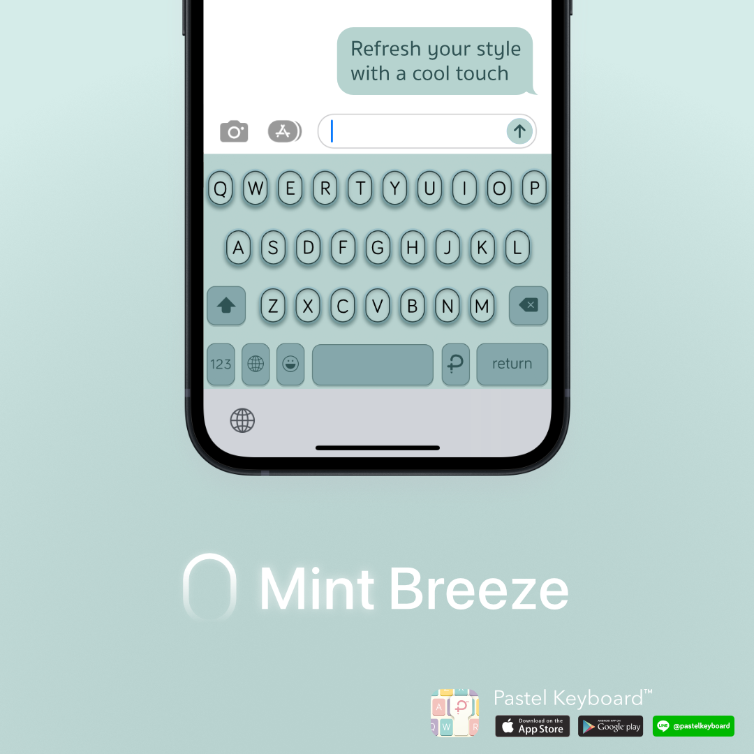 บัตรกำนัลดิจิทัล อีเวาเชอร์ส่วนลดสินค้า Pastel Keyboard ธีมแป้นพิมพ์ Mint Breeze⎮ (E-Voucher) สำหรับแอปแป้นพิมพ์สีพาสเทล ราคา 69 บาท*ส่งฟรี
