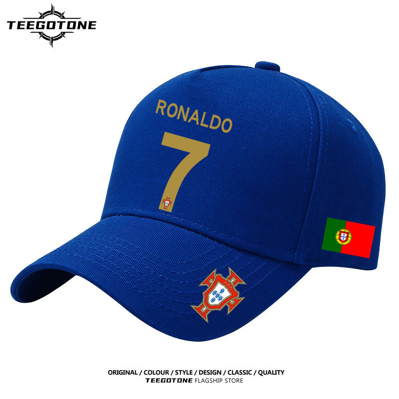 [100% Cotton] Cristiano Ronaldo No. 7 Portugal national team jersey cap football fan baseball cap summer men's cotton su
